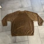 Aerie Real Obsessed Oversized Velour Crewneck in Olive Photo 3