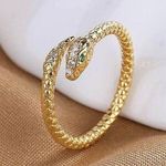 18K Gold Plated Adjustable Snake Ring for Women Photo 0