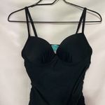 ASSETS BY SPANX WO SIZE SMALL SWIMSUIT TOP ONLY BLACK DRAWSTRING SIDES UNDERWIRE Photo 6
