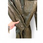 ZARA  Olive Faux Leather Belted Mini Dress- Size Small Photo 2