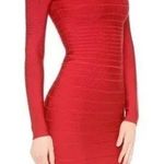 Herve Leger Candice Red Lipstick Dress Bodycon Photo 1