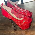 Women’s Sexy Red Lace Stiletto High Heels Stilettos Party Pumps 5 Photo 2