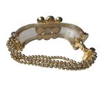 Gold Mesh Bracelet with Clear Gemstone Accents Photo 1
