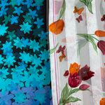 Jones New York Halston & Silk Scarf Bundle Blue Ombre Floral & Tulip Butterfly Photo 12