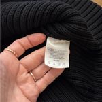 Lands' End  Sweater Women M 10-12 Cable Ribbed Full Zip Cardigan Cotton Black Photo 6