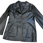 American Vintage Y2K 90s Faux Leather Brown Pleather Jacket Boho Hippie Flower Lace Distressed Photo 0