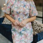 Entro  Blush Jacquard Floral Mini Dress Photo 1