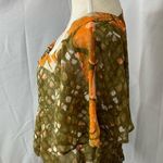 DKNY Jeans Sheer metallic peplum blouse size medium Photo 5