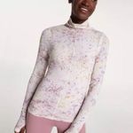 Calia by Carrie Underwood Womens Splatter Print Mock Neck Thumbhole Long Sleeve Pink Photo 0