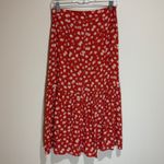 Madewell  Ruffle Wrap Midi Skirt Orange Floral Long Modest Size 4 AO371 Photo 11