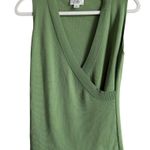 Ann Taylor LOFT Women’s Avocado Green Sleeveless Cross Over V-neck Top Size L Photo 0