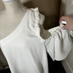 Cinq à Sept Cinq A Sept Gemini Mini Dress Size L White One Shoulder cocktail formal Photo 4