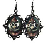 Handmade Gothic Victorian "Devilish Reverie" Goth Circus Monkey Cameo Earrings Photo 3