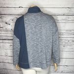 J.Jill XL Blue & White Marled - Blue Colorblock Cowl Neck Oversized Sweater Top Photo 3
