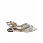 Badgley Mischka Fawn Mesh Pointed Toe Flat with Rhinestone Ankle Strap Size 10 Photo 2