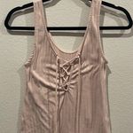 Urban Outfitters PROJECT SOCIALT Blush Pink Rubbed Lace Up Tank Top Photo 1