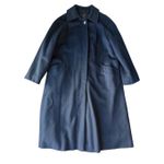 Vintage Navy Blue 100% Pure Wool Long Coat Size L/12 Size L Photo 4