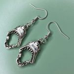 Silver Tone Shark Bite Earrings Photo 1