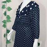 Susan Tudor Vintage Black Polkadot 1980’s Peasant Dress Size M Photo 8