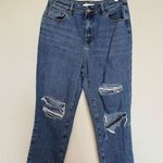 PacSun  Women's High Rise Mom Jeans Size 28 Blue Distressed Photo 0