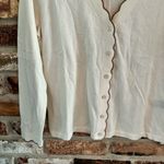 J. McLaughlin Cotton Cashmere Pennie Scalloped Cardigan Sweater, M Photo 4
