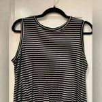 Bobeau  Black White Stripes Sleeveless Crew Neck Twist Hem Textured Tank Size S Photo 1