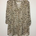 SEW IN LOVE Leopard Print V Neck Blouse Small Photo 6