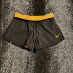 Nike Womens XS Dri Fit Running Shorts With Built In Biker Shorts-gray/yellow 3" Photo 1
