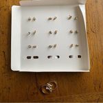 Earrings 12 Days of Bling Gold Studs Hoops Gift Set Casual Neutral Holiday Photo 3