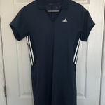Adidas  Dark Blue Sports Dress with White Stripes Photo 0