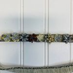 Beaded Flowers Stretch Belt Narrow Boho Shabby Chic Cottage Photo 1