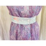 NWOT J. Peterman Whimsical Pastel Silk Sheer Overlay Lavender Paisley Dress 8 Purple Photo 4