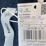 Mango NEW MNG  Women's Navy Blue 1/4 Zip Collar Long Sleeve Polo Sweater Top M Photo 2