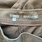 J Jill Wide Leg Pants Genuine Fit Below Waist Brown Cotton Linen Side Zip Sz 12T Photo 2