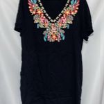 Solitaire Wo size XL Black LOUNGE SUMMER DRESS FLORAL EMBROIDERY POCKETS CLEAN Photo 6