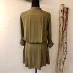 BCBGMAXAZRIA Max Azria 100% Silk Shirtdress in Olive Photo 5