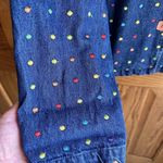 Vintage Keren Hart Polka Dot Rainbow Embroidered Denim Jean Jacket Size Large Photo 3