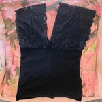 Charlotte Russe y2k vintage black lace ruched v neck blouse Photo 7
