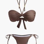 Commense Bow Knot Bikini Set size small Brown Photo 0