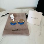 Alexis Bittar Retro Memphis 14K Yellow Goldplated Half-Hoop Earrings, Blue, NWT Photo 13