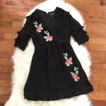 Topshop Black Floral Embroidered Dress Photo 0