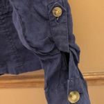 Coldwater Creek Linen Utility Button Down Shirt Jacket Navy Blue 4-6 Photo 5