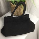The Sak black Woven Crochet Shoulder Top Handle Handbag Bag Photo 9