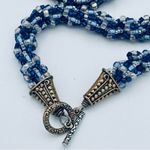Artisan Shades of Blue and Clear Beaded Necklace Photo 7