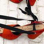 Topshop  Royal Red Velvet Lace up Heels 38 Photo 11