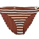 Aerie New AE Ribbed Full Coverage Bikini Bottom 70s Canyon Creek Stripe Size XL Photo 3