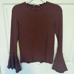 ZARA  Medium striped flare sleeve long sleeve MEDIUM Photo 2