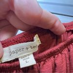 Paper + Tee NWT  Orange Off Shoulder Short Sleeve Blouse size L Photo 1