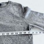 Bloomingdales 100% Cashmere Sweater Gray 3/4 Sleeve Round Neck Rhinestone Photo 4