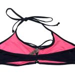 PINK - Victoria's Secret PINK Victoria’s Secret Black Lace Up Tie Front Unlined Bikini Top Photo 4